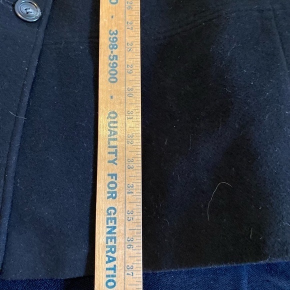 Preston & York Black 100% Wool Single Breasted Button Up Winter Coat Size 16 W - Picture 10 of 10